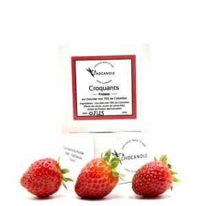 Croquants Chocolat noir 75% fraise