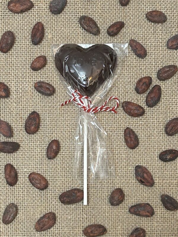 Sucette cœur au chocolat noir 70% – Image 2